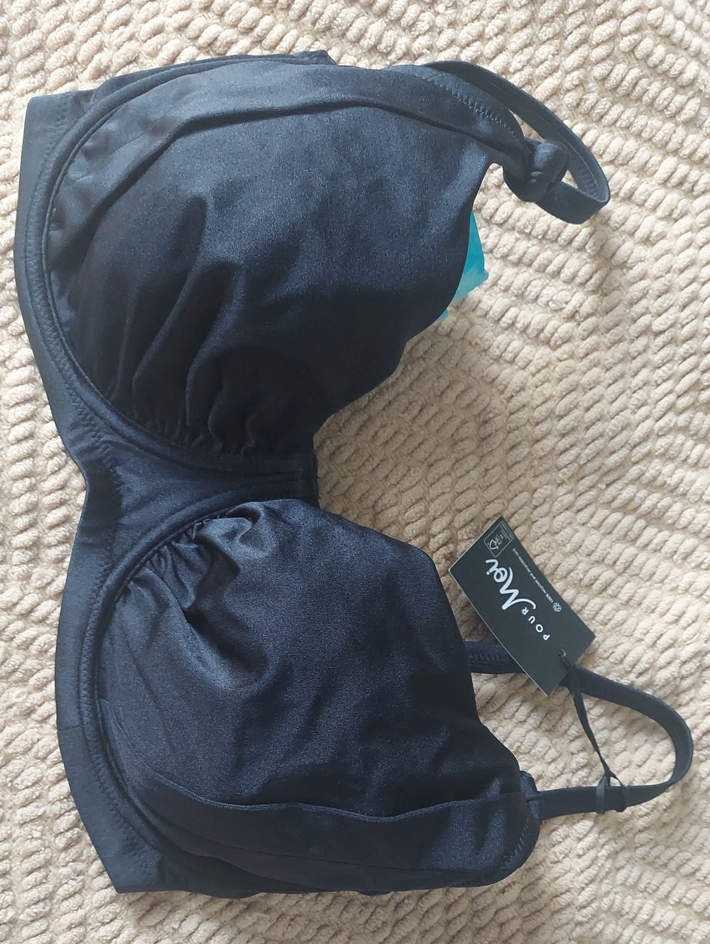 NwT Pour Moi Black Underwire Bikini Top 32I
